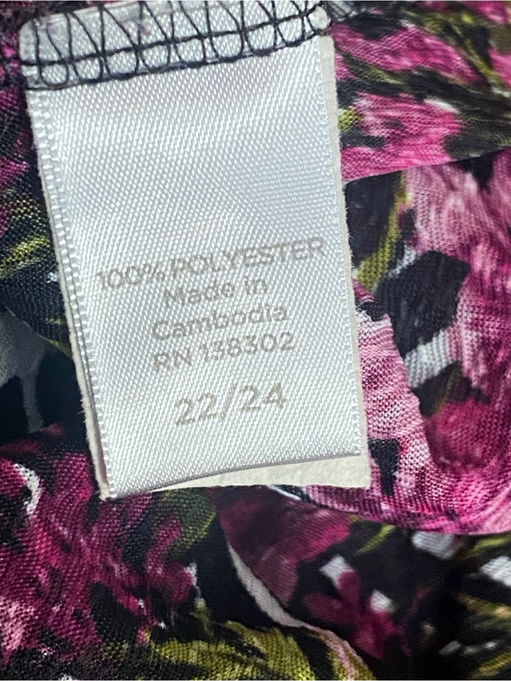Avenue Sleeveless Floral-Stripe Button Up Longer Tunic Length Blouse 22/24 - Picture 6 of 7